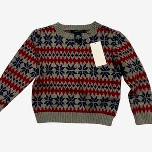 NAUTICA NEW BOYS GRAY BLUE SWEATER CHRISTMAS WINTER TWINS TOP SHIRT GIFT SIZE 2